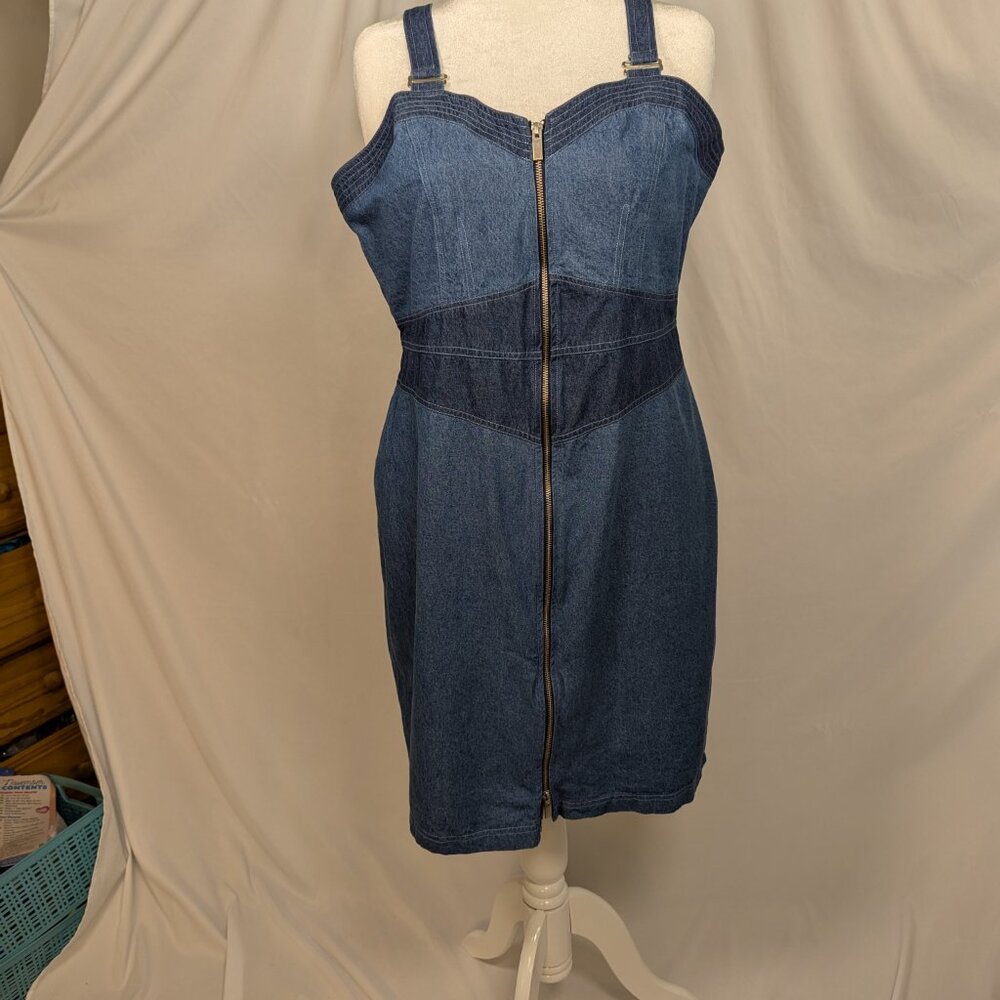 SexyJumper-Style Denim Dress PYRAMID COLLECTION Size 18W
